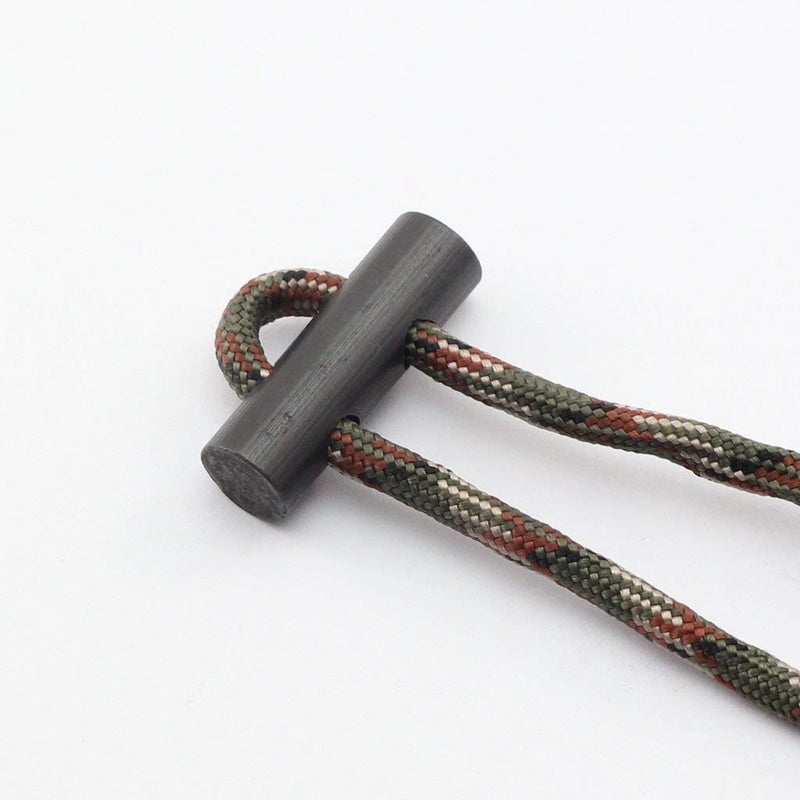 bayite Small Ferro Rod Survival Drilled Flint Fire Starter with Toggle Hole for Paracord Bracelet Necklace 1 Inch Pack of 6 - Image 2