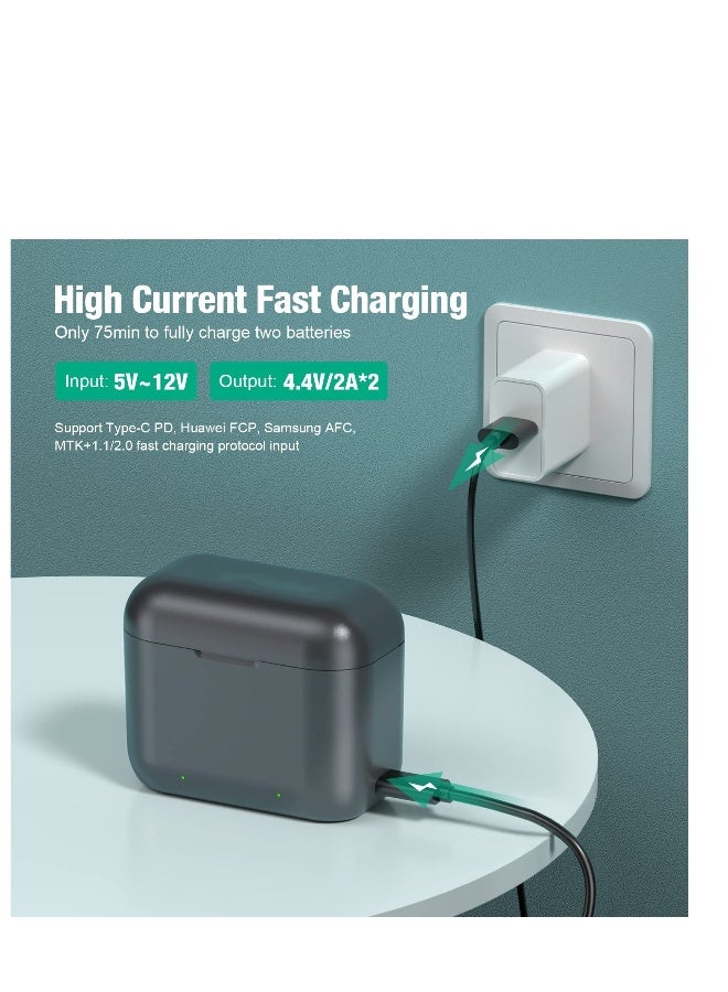 2-Pack Replacement Batteries for Insta360 X3 (1800mAh) with Dual Slot USB Fast Charger Hub - High Capacity Compatible with Insta360 X3 Action Camera (Fully Compatible with Original) - Image 4