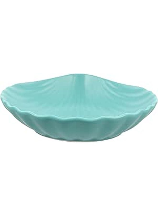 Ceramic Shell Salad Plate 8 Inch Matte Sky Blue Fruit Dish Snack Tray Kitchen Dining - Image 1