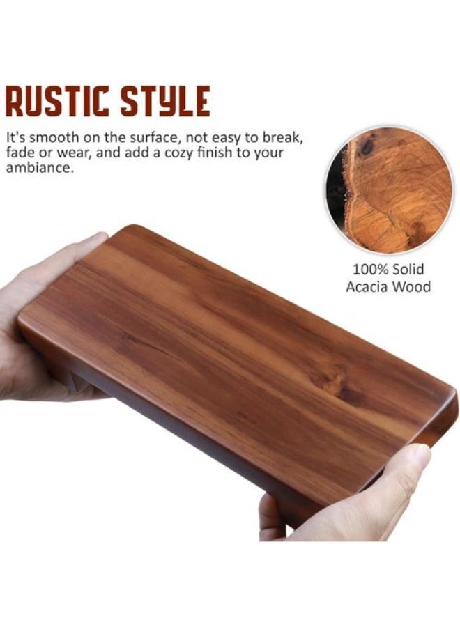 Rectangular Acacia Wood Soap Dish for Sink and Bathtub, Natural Wooden Tray for Soap and Soap Bottles, - Image 2