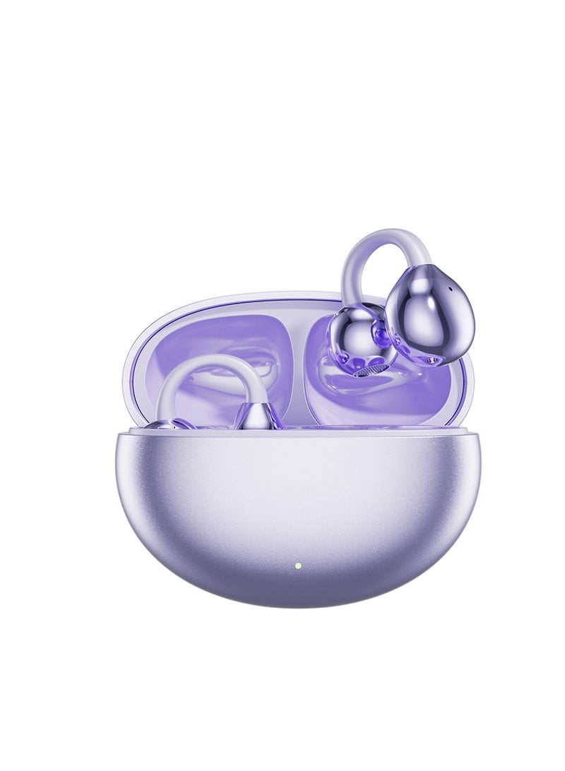 MOTMOOK Open Ear Ring True Open Ear Headphones, Lightweight Comfort Open Ear Clip Wireless Earbuds, Bluetooth 5.4 Headphones with Design Fit Sports Running, Exercise Purple  - Image 1
