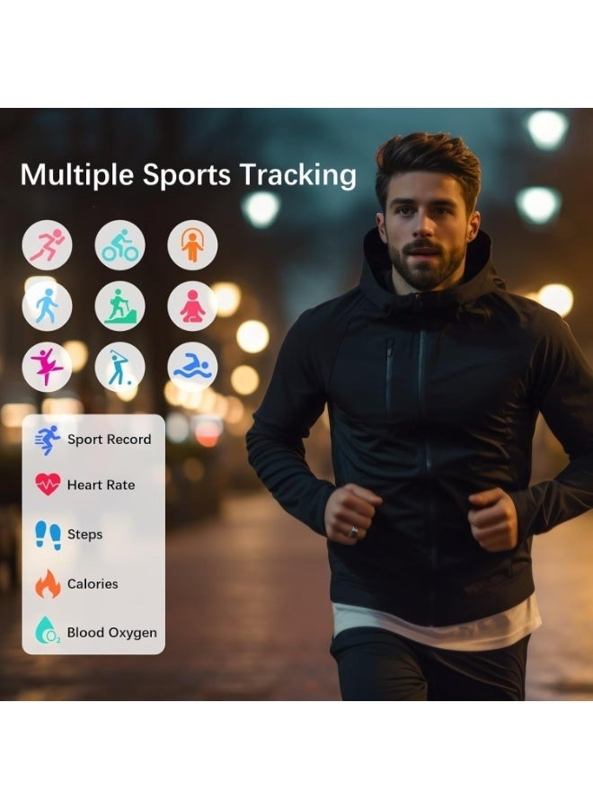 Arabest Smart Ring, Health Tracker for Women Men, Fitness Tracker with Heart Rate, Blood Oxygen, Sleep Monitor, Calories, Step Counter, IP68 Waterproof Smart Ring for iPhone & Android, No Subscription Fee (Black, 8#) - Image 3