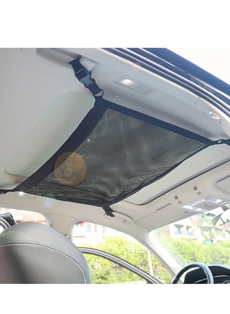 Expandable SUV Roof Net Organizer - Versatile, Durable Double-Layer Mesh Storage for Secure Travel - Image 1