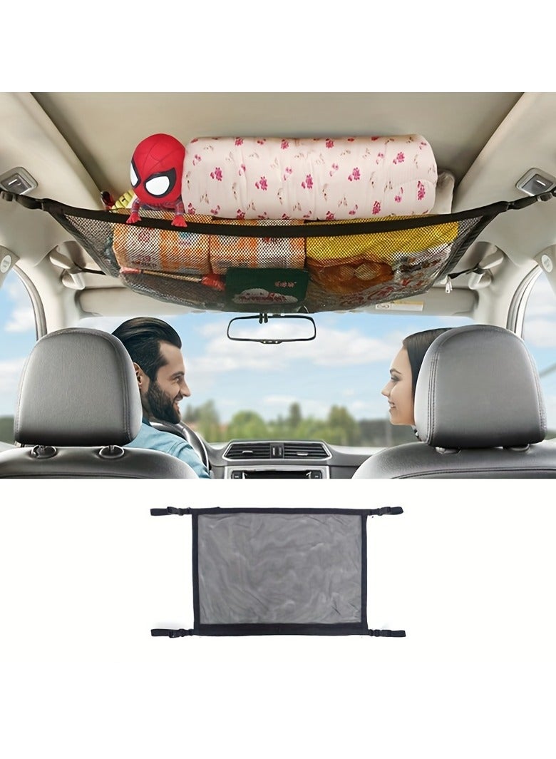 Expandable SUV Roof Net Organizer - Versatile, Durable Double-Layer Mesh Storage for Secure Travel - Image 2