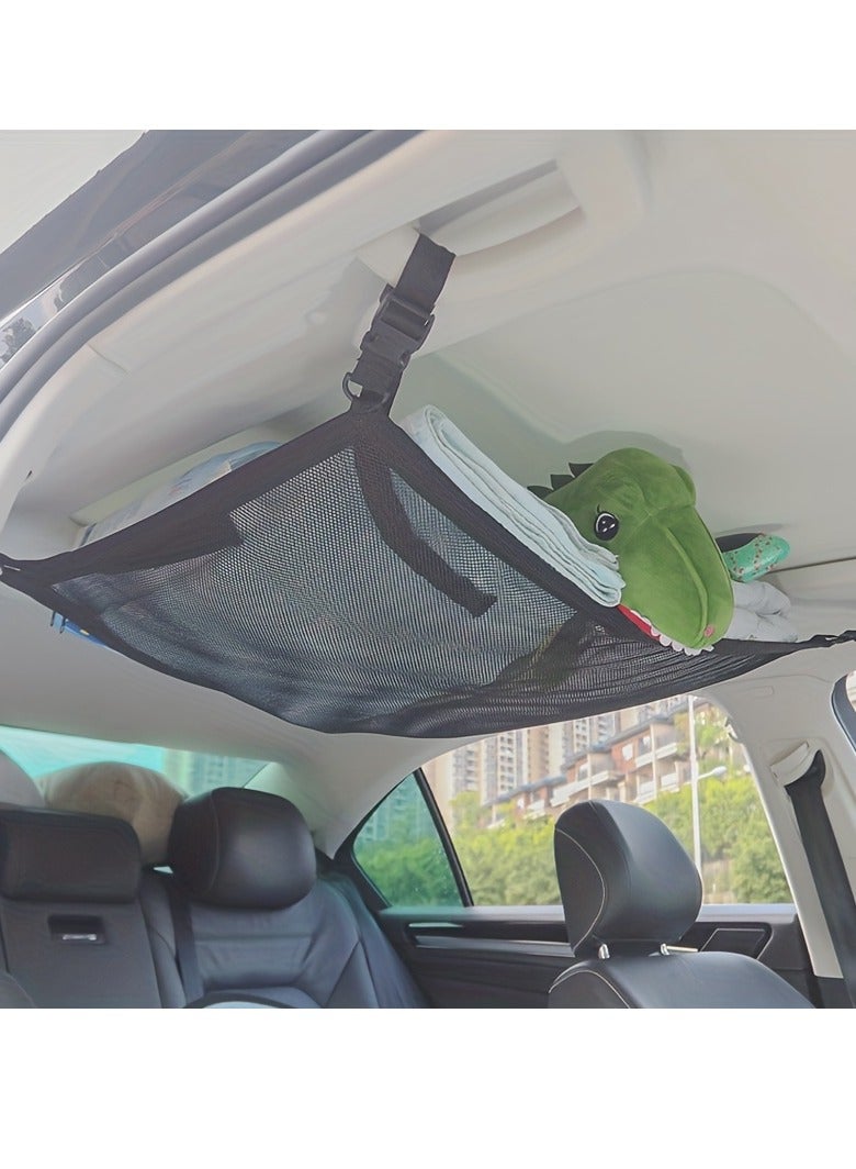 Expandable SUV Roof Net Organizer - Versatile, Durable Double-Layer Mesh Storage for Secure Travel - Image 4