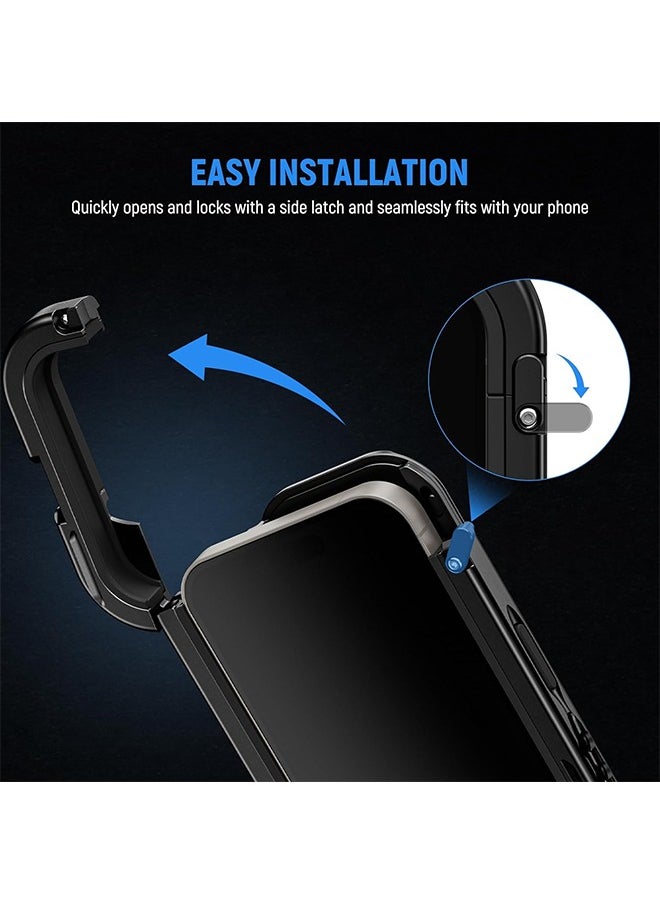 Neewer 15 Pro Cage [2nd Generation], Quick Release Design Video Rig Phone Stabilizer with 67mm Filter Adapter, 17mm Lens Backplate, T Mount Lens Adapter Compatible with Moment T Series Lens, PA043