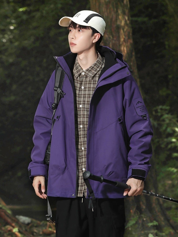 Qi Ta 3-in-1 Outdoor Jacket for Women, Waterproof Windproof Hiking Coat with Detachable Fleece Liner, Customizable Logo, Winter Sports Outerwear - Image 1