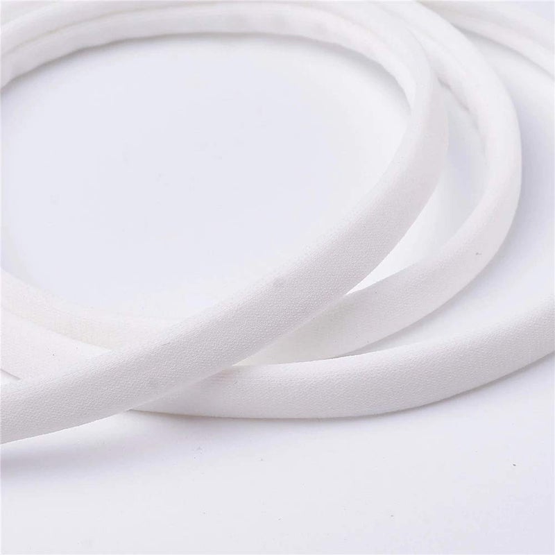 OMX Flat Tubular (50 Meters, 5mm) Knitted Spandex White Elastic Ear Loops for Making Masks and Other Projects in Spool Packing (White) - Image 2