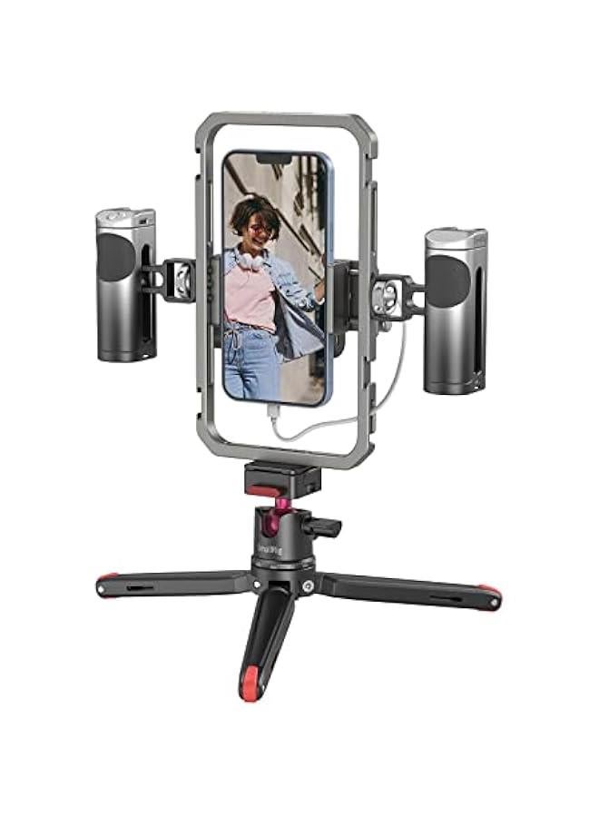 SmallRig All-in-One Universal Phone Video Rig Kit, with Wireless Control Handles, Power Bank Holder, Table Tripod, Universal Phone Cage Kit for iPhone 16/15 /14 Pro/Max Series Vlogging Kit - 4120 - Image 1