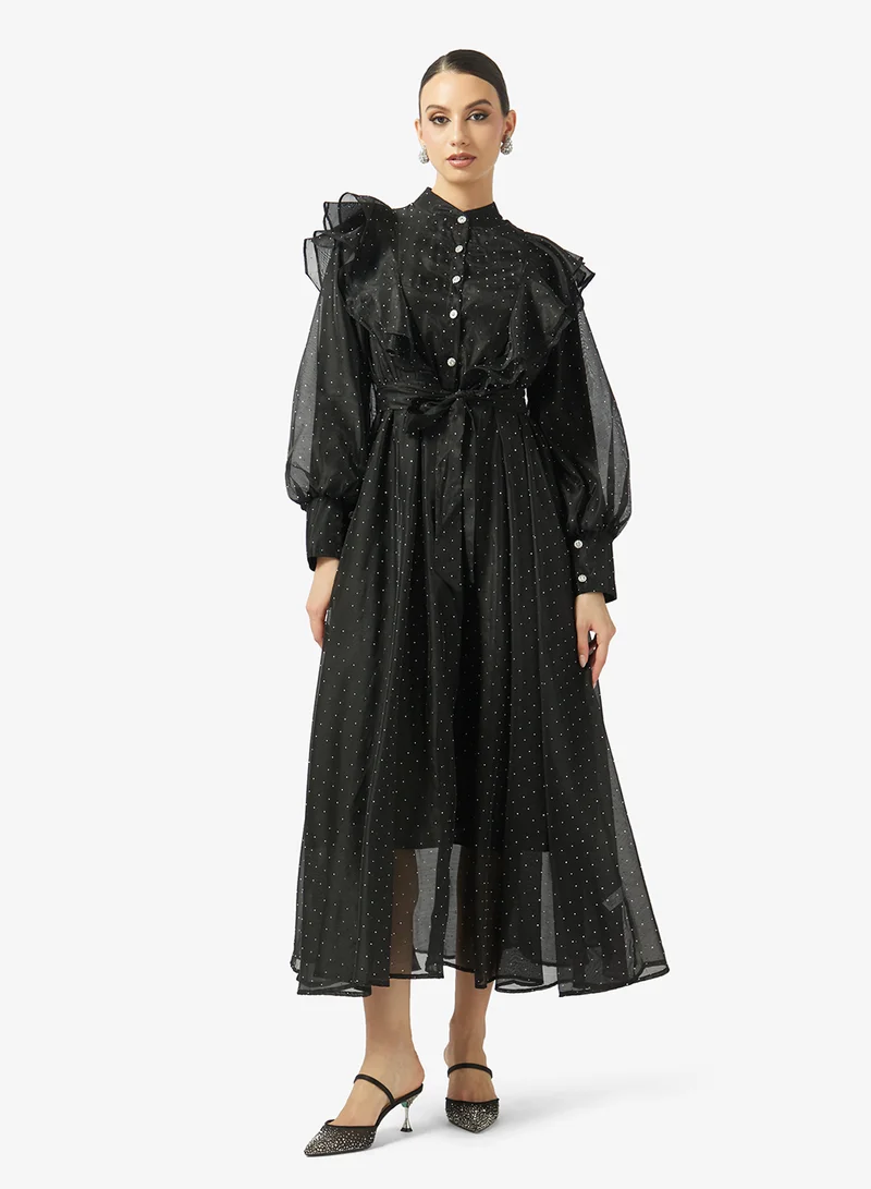 خزانة Puff Sleeve A-line Dress