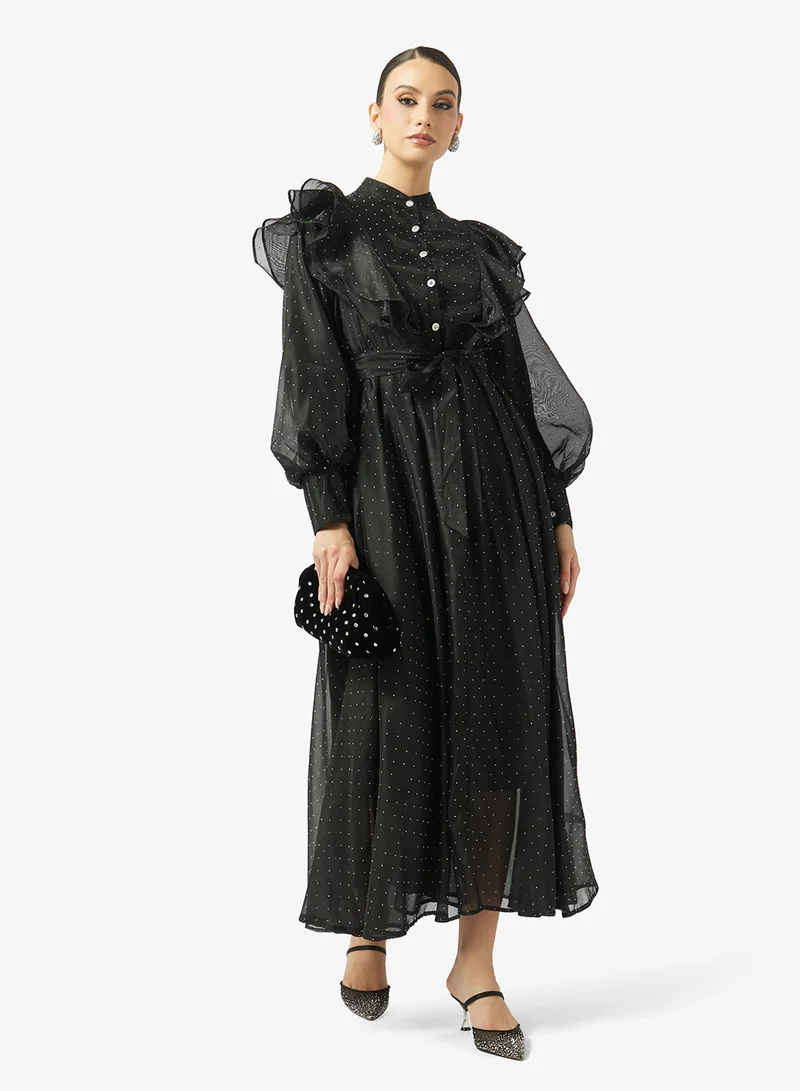 Khizana  Puff Sleeve A-line Dress for Women | Best Price UAE