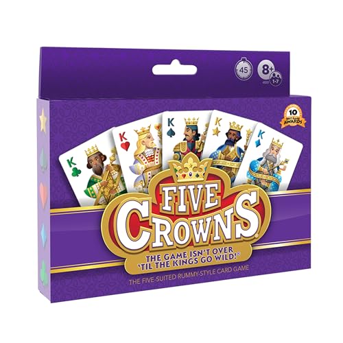 PlayMonster Five Crowns Card Game for Kids and Adults Travel and Family Game Night Favorite The Game isnt Over Until the Kings Go Wild 5 Suited Rummy Style Card Game 17 Players Ages 8 - Image 1
