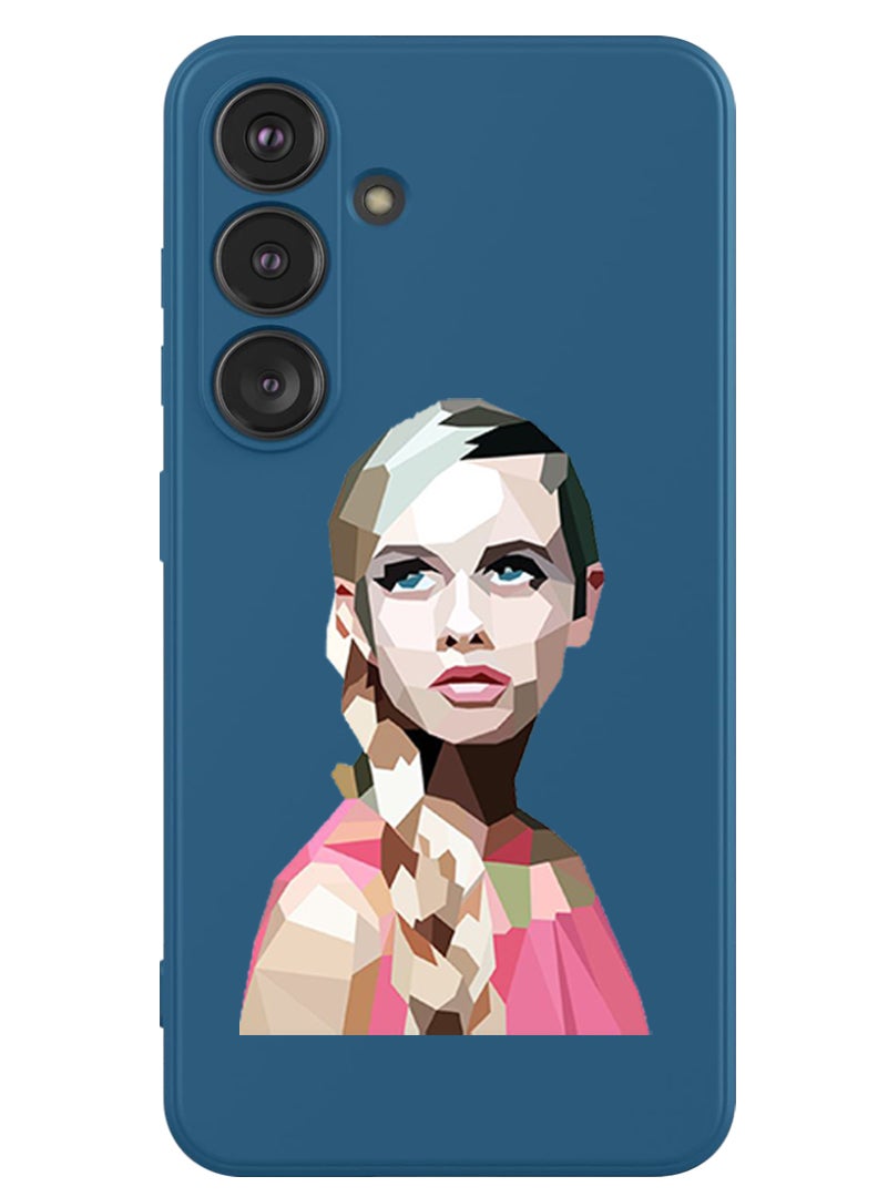 Theodor Protective Slim Fit Case Liquid Silicone Cover with Full Body Protection Anti-Scratch Shockproof Case For Samsung Galaxy S24 (Blue) - Girl - Image 1