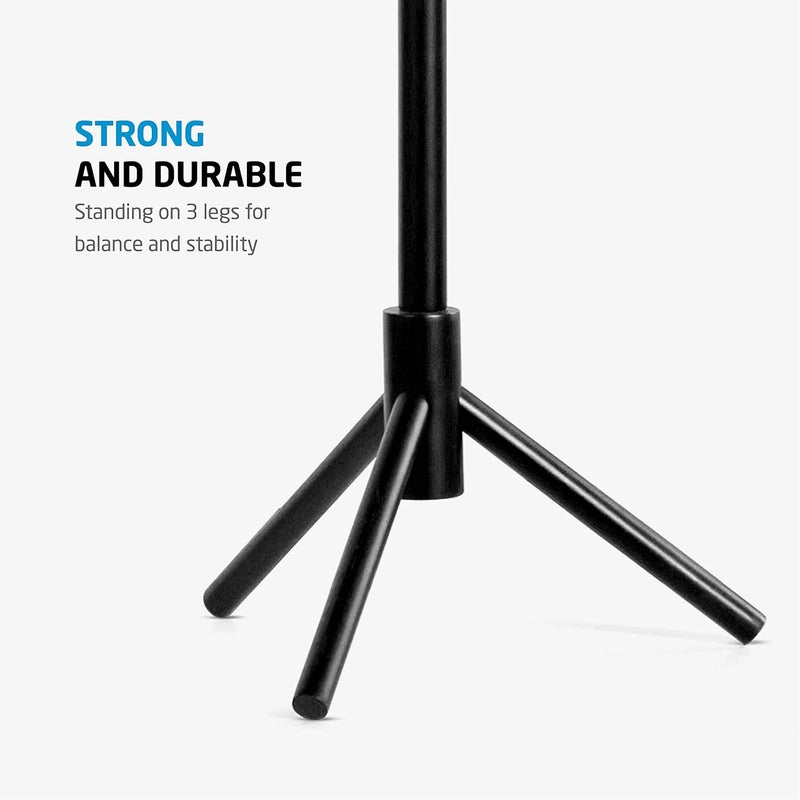 ZOBER High-Grade Wooden Tree Coat Rack Stand, 6 Hooks - Super Easy Assembly NO Tools Required - 3 Adjustable Sizes Free Standing Coat Stand, Hallway Coat Hanger Hat Stand, for Handbag, Clothes & Accessories - Image 5