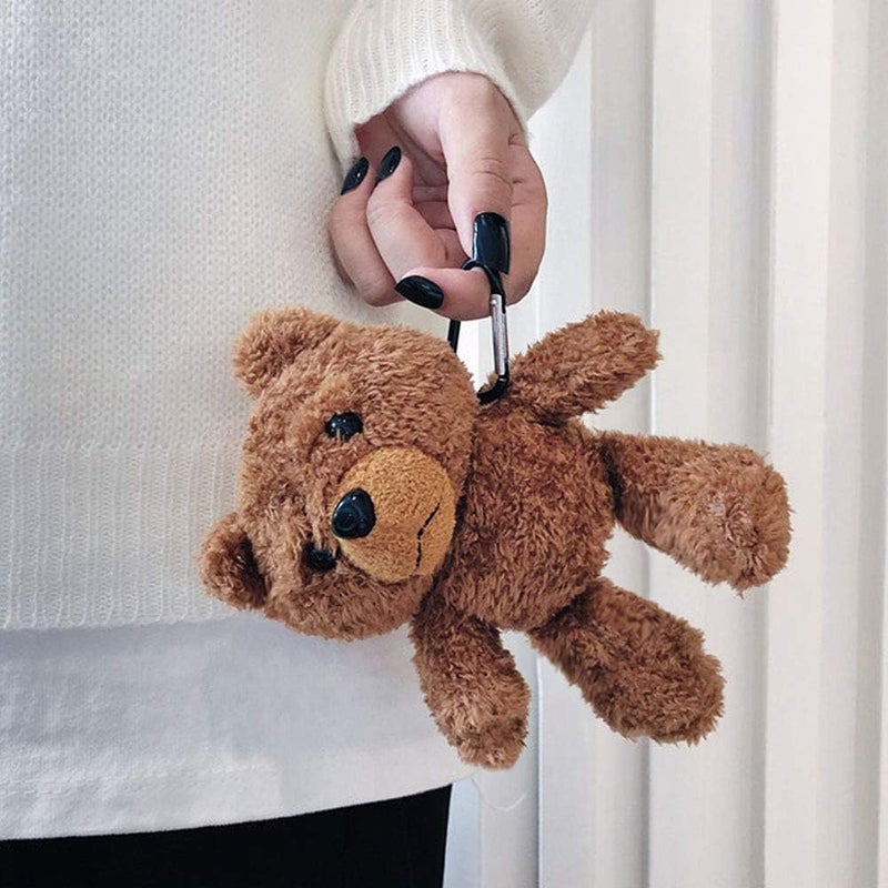 جابي for AirPods Pro Case 3D Cartoon Cute Teddy Bear Doll Plush Fluffy Warm Carrying Case Soft Protective AirPod Pro Case Cover Accessories for Airpods Pro 2019 - Image 4
