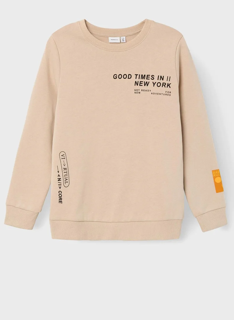 NAME IT Kids Text Print Sweatshirt