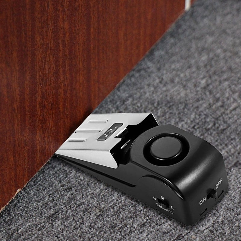 Nikrim Portable Wedge Door Stop Alarm with 120 dBTraveling DIY Home Apartment Security Door Stopper Doorstop Safety Tools - Image 1