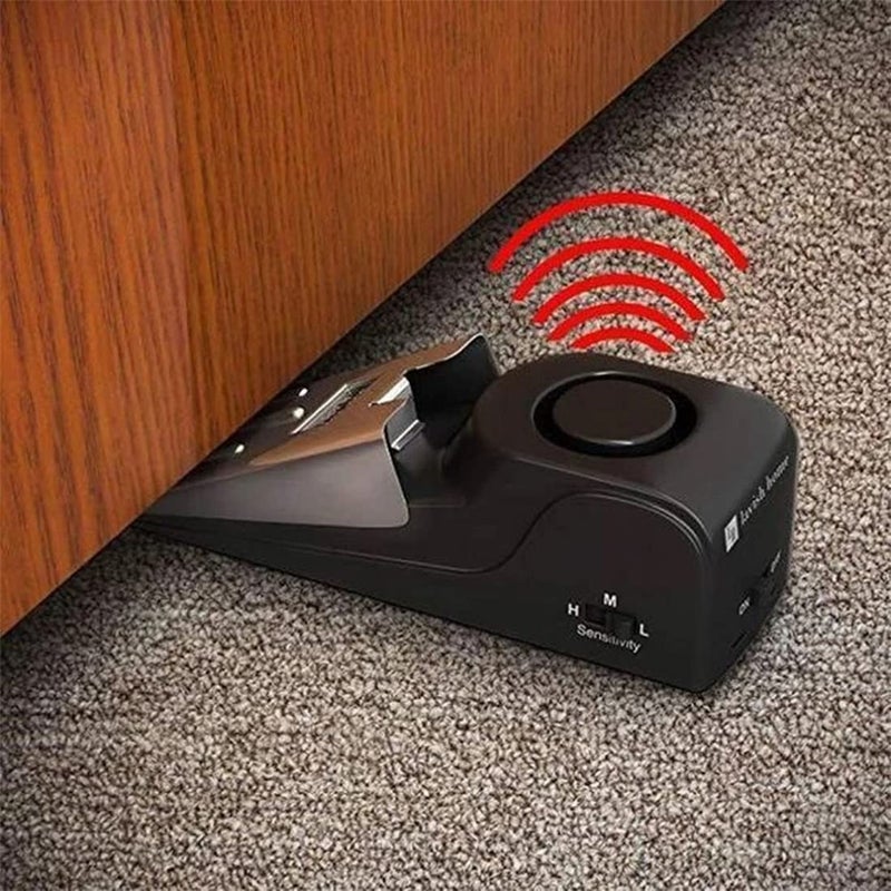 Nikrim Portable Wedge Door Stop Alarm with 120 dBTraveling DIY Home Apartment Security Door Stopper Doorstop Safety Tools - Image 2