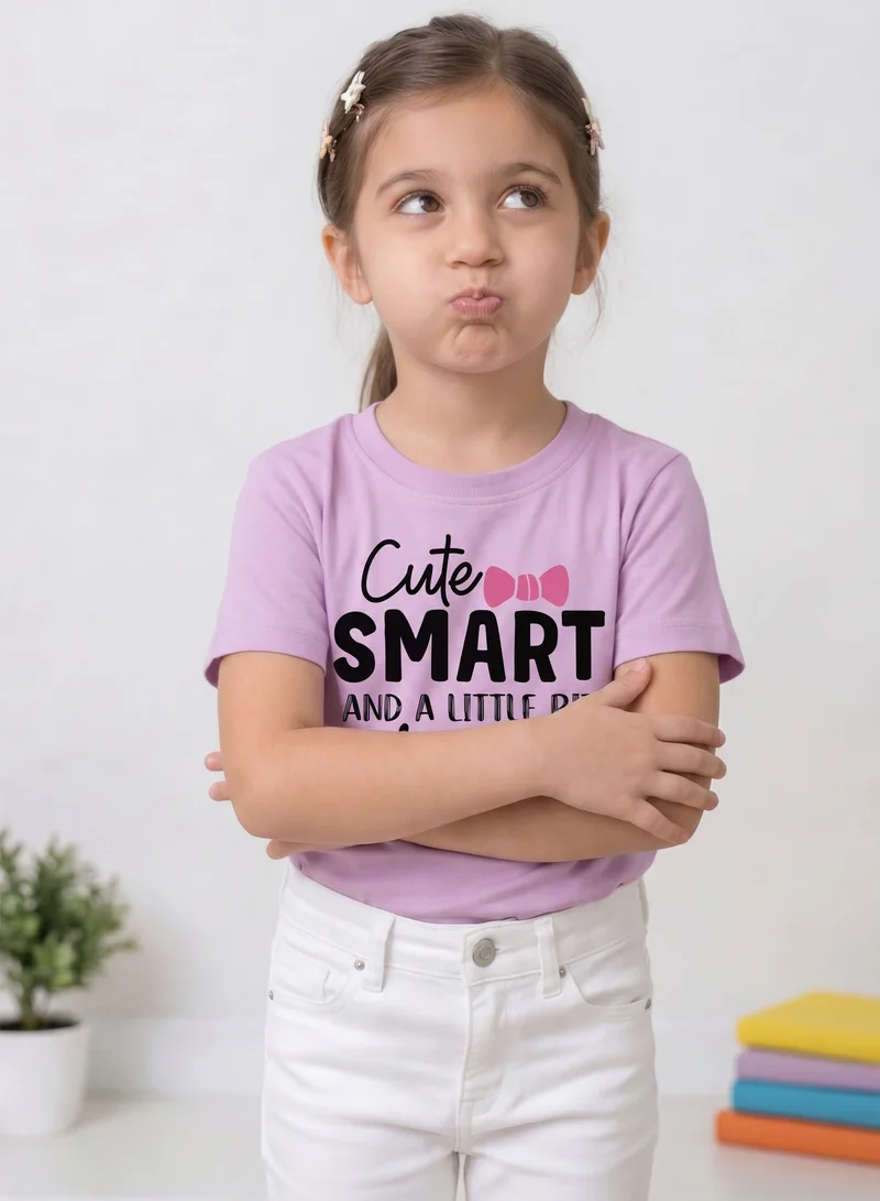 Funkaar Lilac Funkaar Girl Cute Smart And Dramatic T-Shirt for Women | Best Price UAE