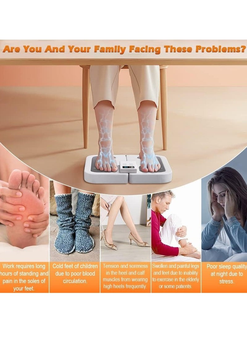 XiuWoo Portable Foldable Electric USB EMS Feet Massager, Foot Stimulator Massage, Foot Reflexology Massager, Footrest Pad with 50 Intensities &10 Modes Muscle Relaxation Foot Fatigue and Soreness discomfort - Image 3