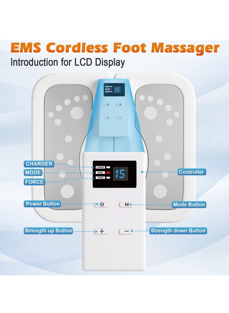 XiuWoo Portable Foldable Electric USB EMS Feet Massager, Foot Stimulator Massage, Foot Reflexology Massager, Footrest Pad with 50 Intensities &10 Modes Muscle Relaxation Foot Fatigue and Soreness discomfort - Image 4