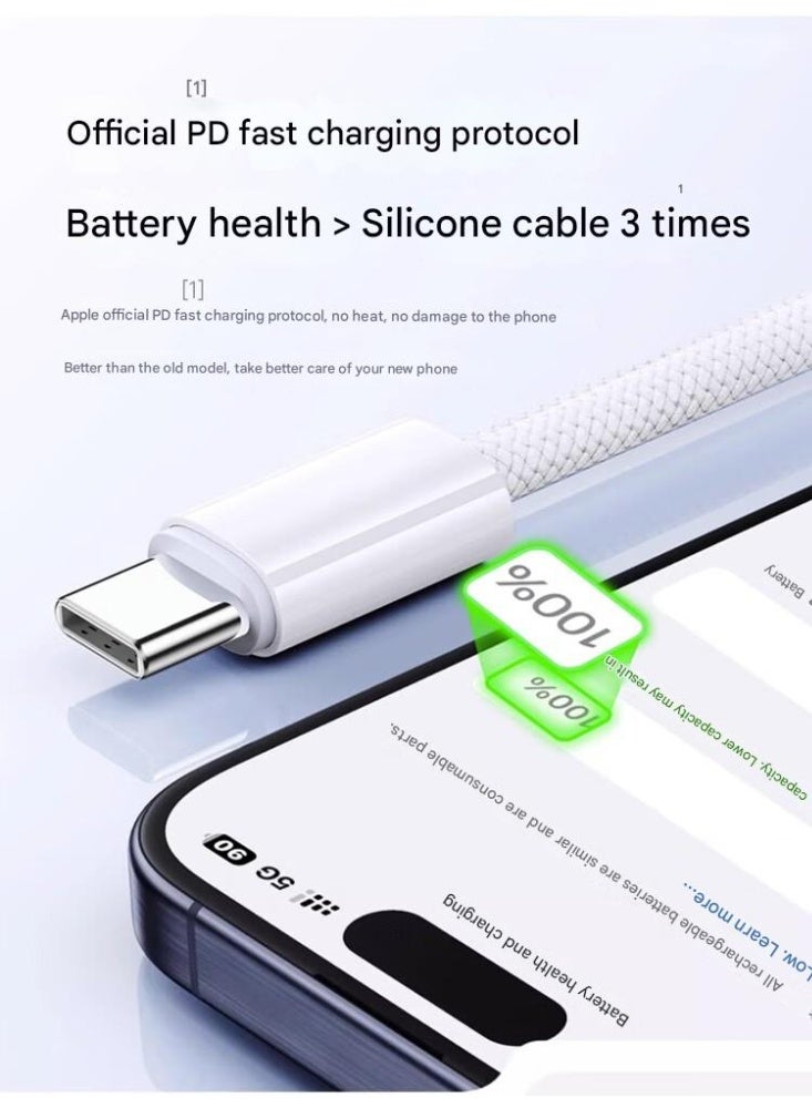 USB type C To type-C Super Fast Charging Cable 1M 60W For iPhone 16/15, iPad, iPad mini 7, MacBook Pro, Samsung S25 Ultra/S24/23/, Huawei P70  - Image 3