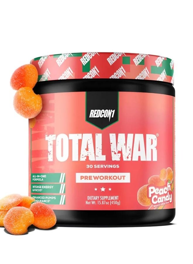 REDCON1 Total War Pre Workout Peach candy 30 Servings