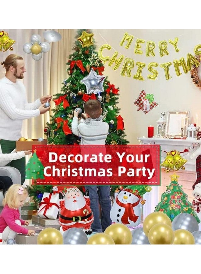 Krisah Pack of 6 Mini Christmas Foil Balloons Decoration Small - Image 5
