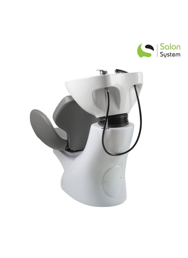 Salon System upgraded chair with hair sink White base and gray seat  - Image 2