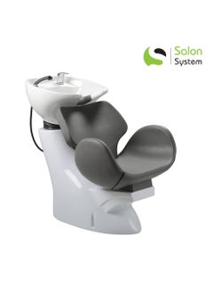 Salon System upgraded chair with hair sink White base and gray seat  - Image 1