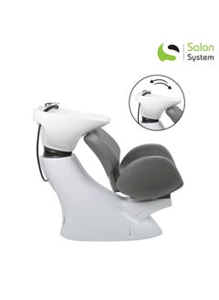 Salon System upgraded chair with hair sink White base and gray seat  - Image 4