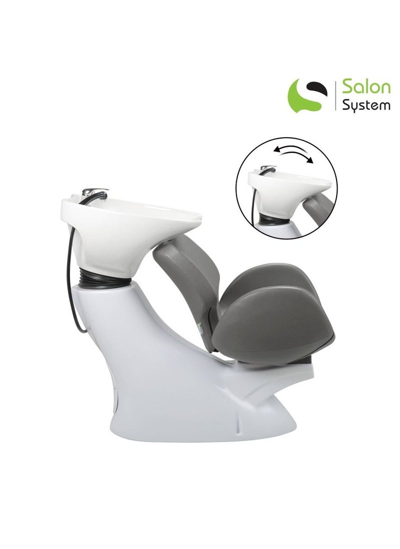 Salon System upgraded chair with hair sink White base and gray seat  - Image 4
