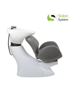 Salon System upgraded chair with hair sink White base and gray seat  - Image 3