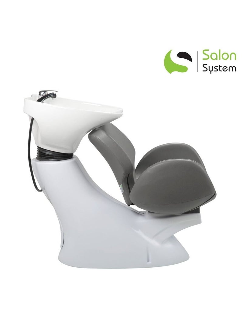 Salon System upgraded chair with hair sink White base and gray seat  - Image 3