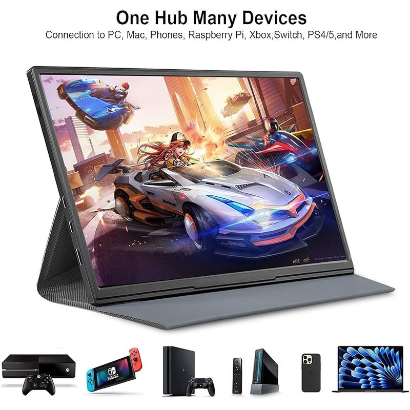 شاشة لابتوب محمولة بمنفذ USB-C مقاس 10.5 انش - شاشة IPS FHD 1920×1280P، HDMI، شاشة خارجية للابتوب والكمبيوتر الشخصي وماك والجوال وبلاي ستيشن والالعاب باطار صفر رفيع للغاية مع غطاء ذكي ممتاز - Image 3