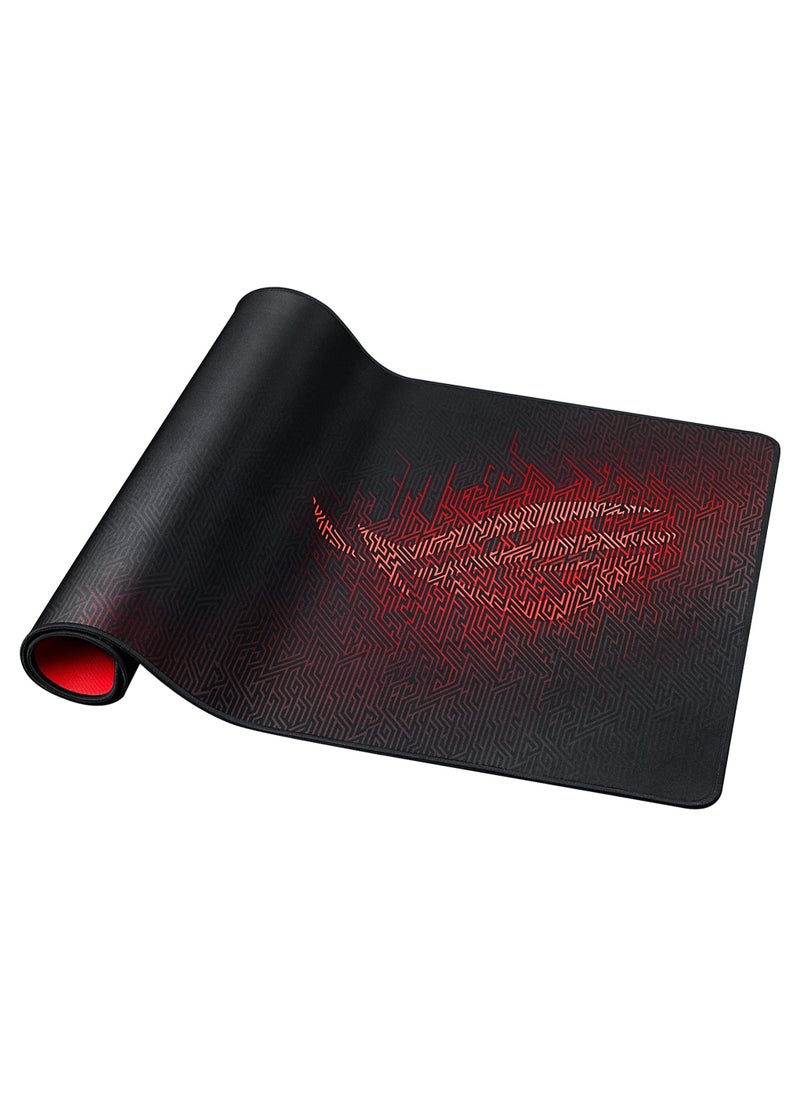 Excefore - Sheath Extended Soft Cloth Gaming Mouse Pad With Smooth Gliding Surface And Non-Slip Base - Black/R - Image 1