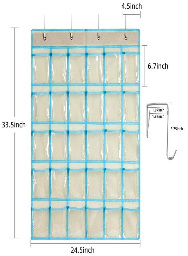 KEEPJOY Classroom Pocket Charts for Cell Phone Calculator Holders, Pocket Organizer for Cell phone Jail with 30 Clear Pockets chart Size 33.5 x 24.5 Inch Classroom Pocket Storage (Beige-30pockets) - Image 4