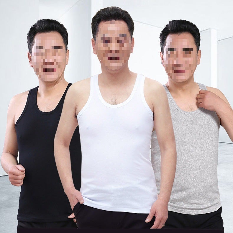 Men'S Cotton Vest Summer Thin Plus-Sized Plus-Sized Men'S Middle-Aged And Elderly Fat Men'S Loose Sports Hurdle Sweatshirt - Image 2