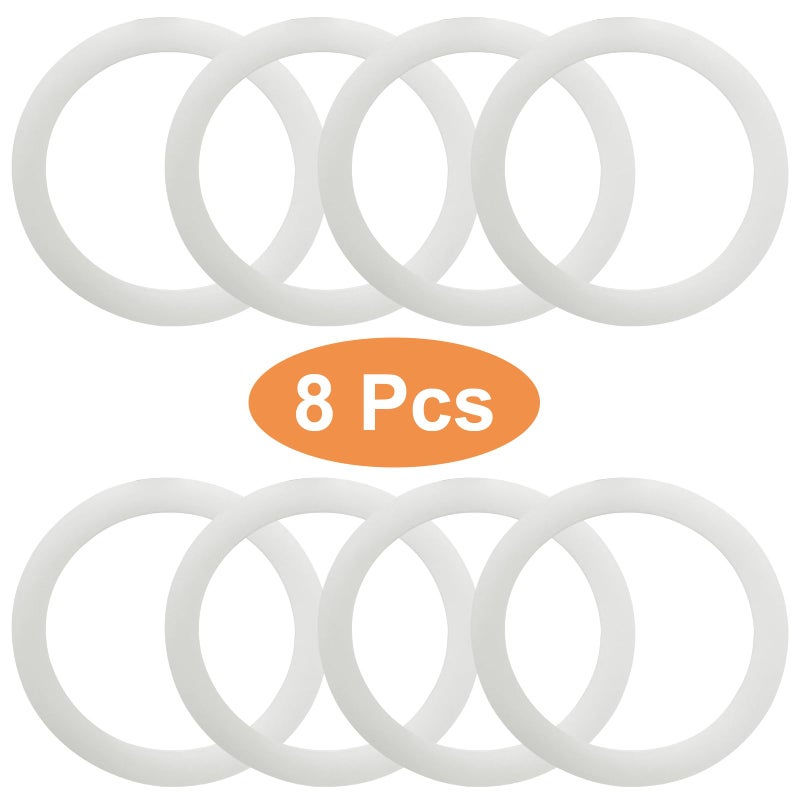 Coufce 8 PCS 1.9 Inch Silicone Sealing Rings Gaskets, White Spare Silicone Replacement Gasket, Food Grade Rubber Seals for Glass Jars Lids (External Dia 2.5 Inch) - Image 5