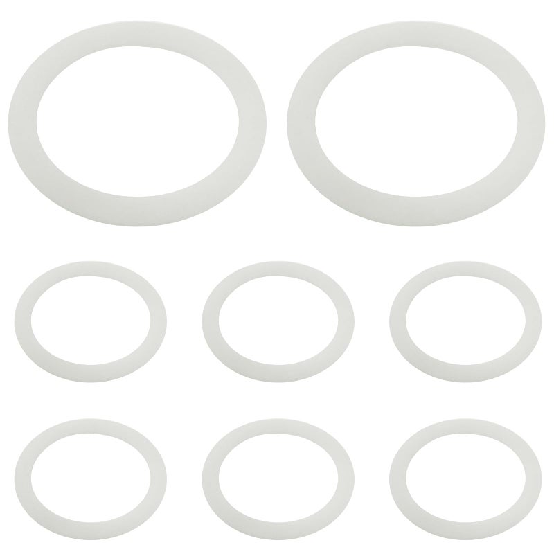 Coufce 8 PCS 1.9 Inch Silicone Sealing Rings Gaskets, White Spare Silicone Replacement Gasket, Food Grade Rubber Seals for Glass Jars Lids (External Dia 2.5 Inch) - Image 1