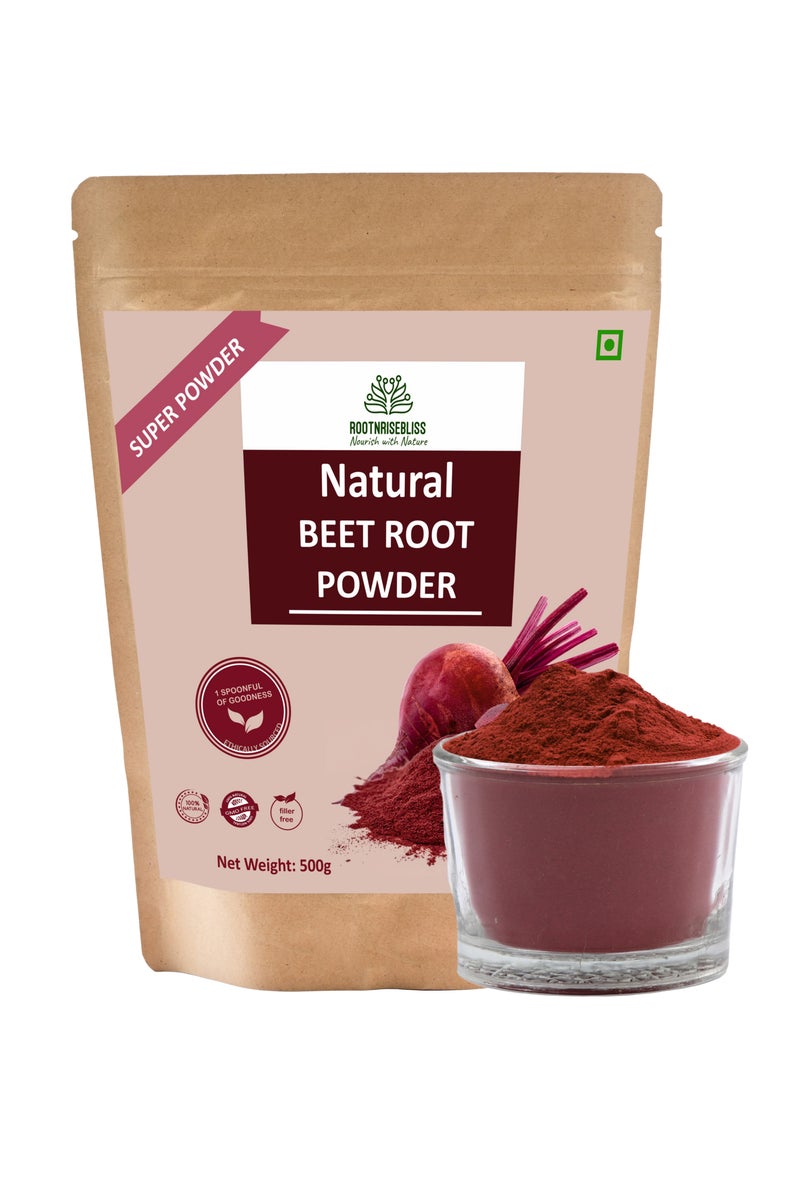 ROOTNRISEBLISS Natural Beetroot Powder 498g – 100% Pure, Antioxidant-Rich Superfood, Plant-Based Supplement for Energy, Heart Health & Blood Pressure Support, Rich in Antioxidants for Skin Glow, Detox, Liver & Performance - Image 1