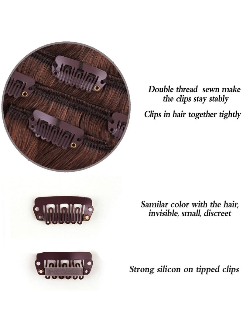 إستيل وصلات شعر بشري بمشبك أسود مستقيم على وصلات شعر ريمي وصلات شعر طبيعية للنساء والسيدات والبنات (7 قطعة/المجموعة أو 4 قطعة/المجموعة) - Image 5