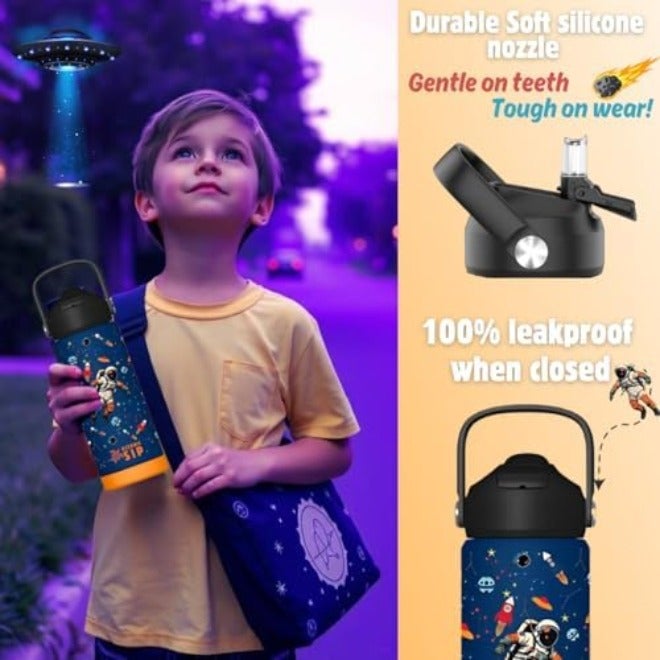 Oceanic Boys Stainless Steel Water Bottle 550ml 18oz Double-Wall Vacuum Insulated 304 Stainless steel Water Bottle BPA FREE Leak  Proof - Image 4
