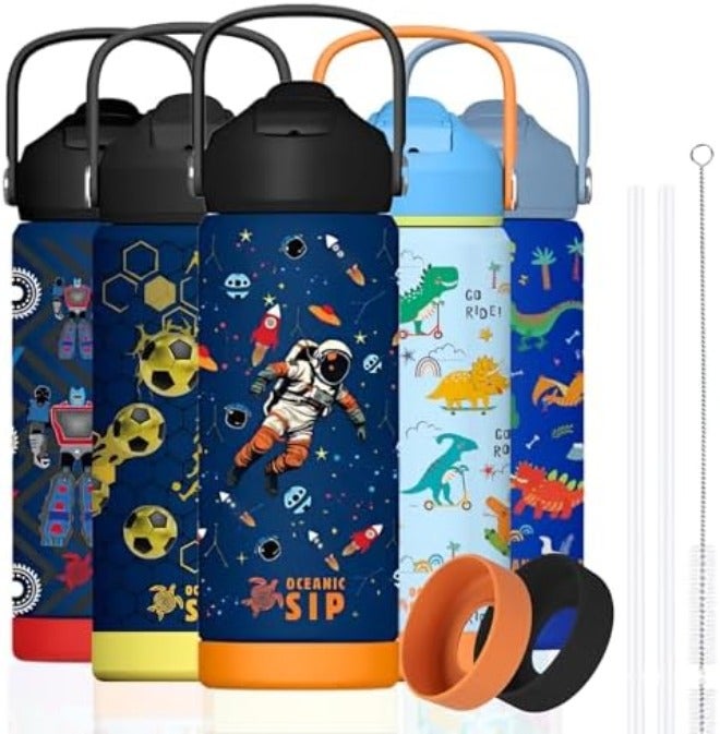 Oceanic Boys Stainless Steel Water Bottle 550ml 18oz Double-Wall Vacuum Insulated 304 Stainless steel Water Bottle BPA FREE Leak  Proof - Image 3