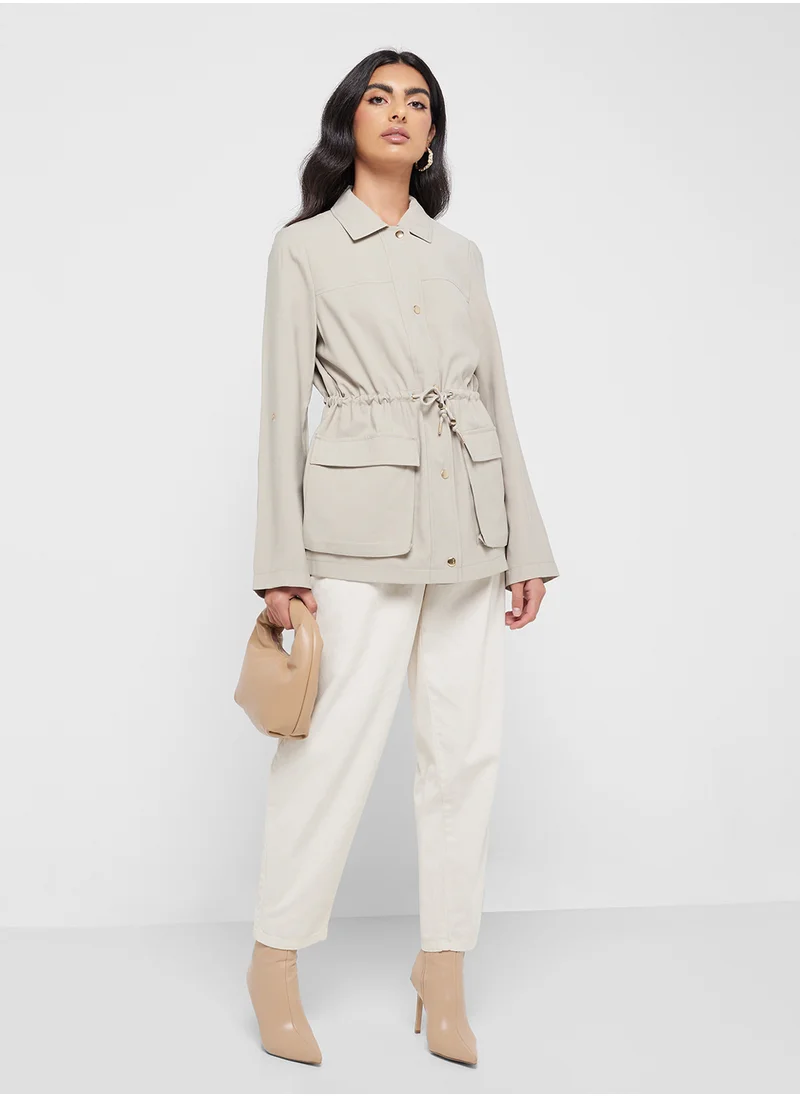 فيرو مودا Starps Pocket Knitted Coat