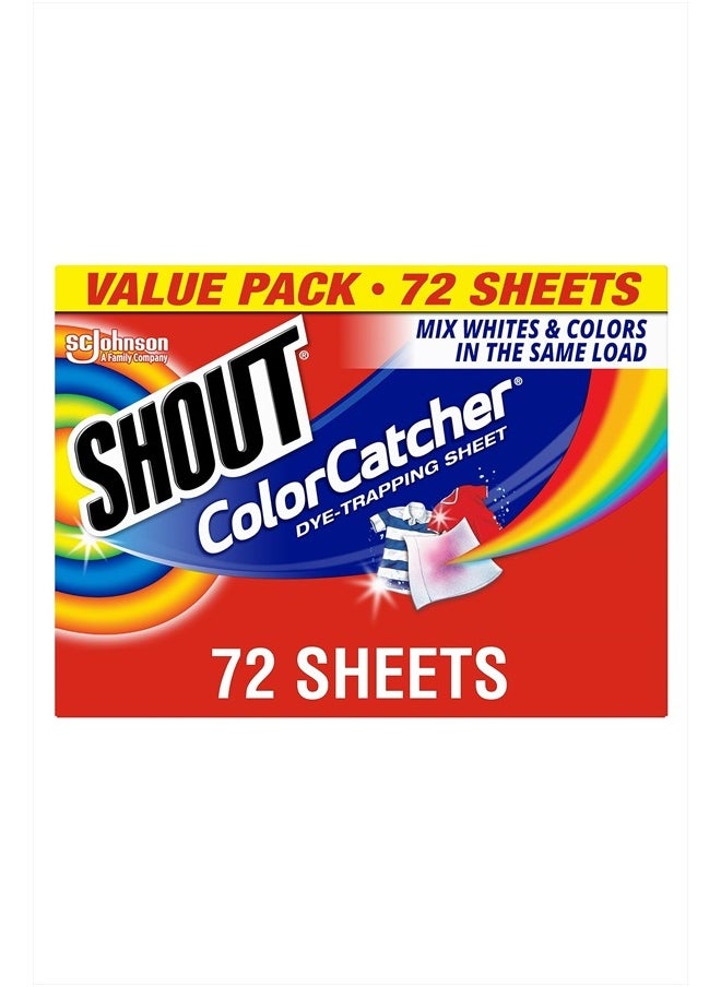 Shout - Shout Color Catcher Sheets for Laundry, Allow Mixed Washes, Prevent Color Runs, and Maintain Original Color of Clothing, 72 Count - Image 1