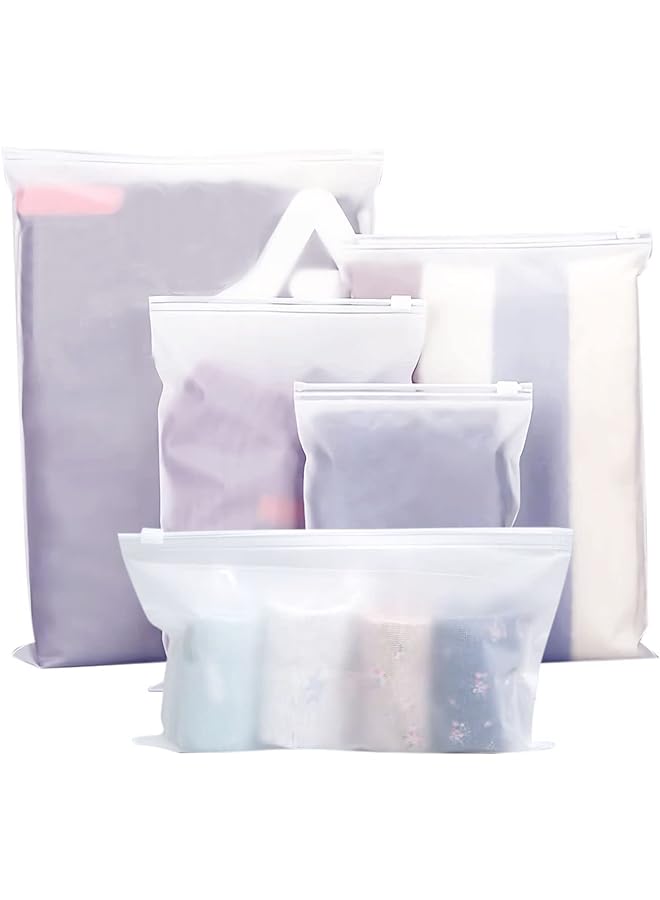 Excefore Ziplock Bags Travel Clothes Storage Bags Plastic Hospital Bags Maternity Essentials Frosted Waterproof Multifunctional Storage Pouch For Clothes Shoes Cosmetics5 Size 24 Pcs - Image 1