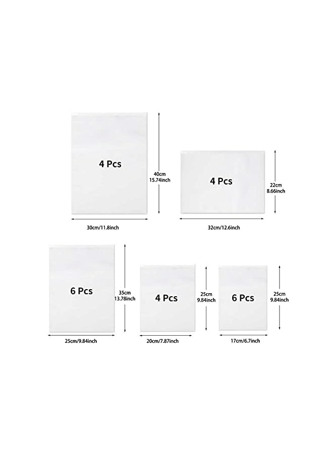 Excefore Ziplock Bags Travel Clothes Storage Bags Plastic Hospital Bags Maternity Essentials Frosted Waterproof Multifunctional Storage Pouch For Clothes Shoes Cosmetics5 Size 24 Pcs - Image 2