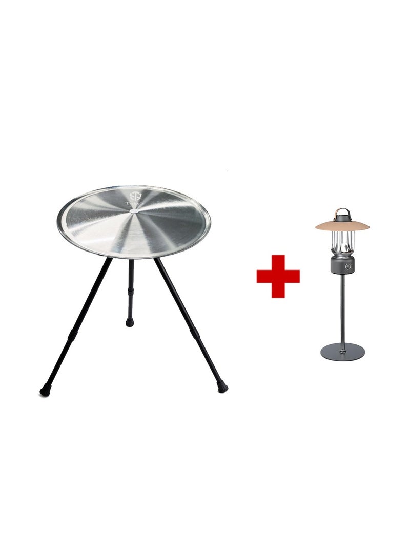 توبيز طقم طاولة تخييم قابلة للطي من Toby’s مع فانوس LED كلاسيكي محمول – خفيف الوزن، متين، قابل للتعديل الارتفاع للنزهات، الرحلات، الشواء والتخييم - Image 1