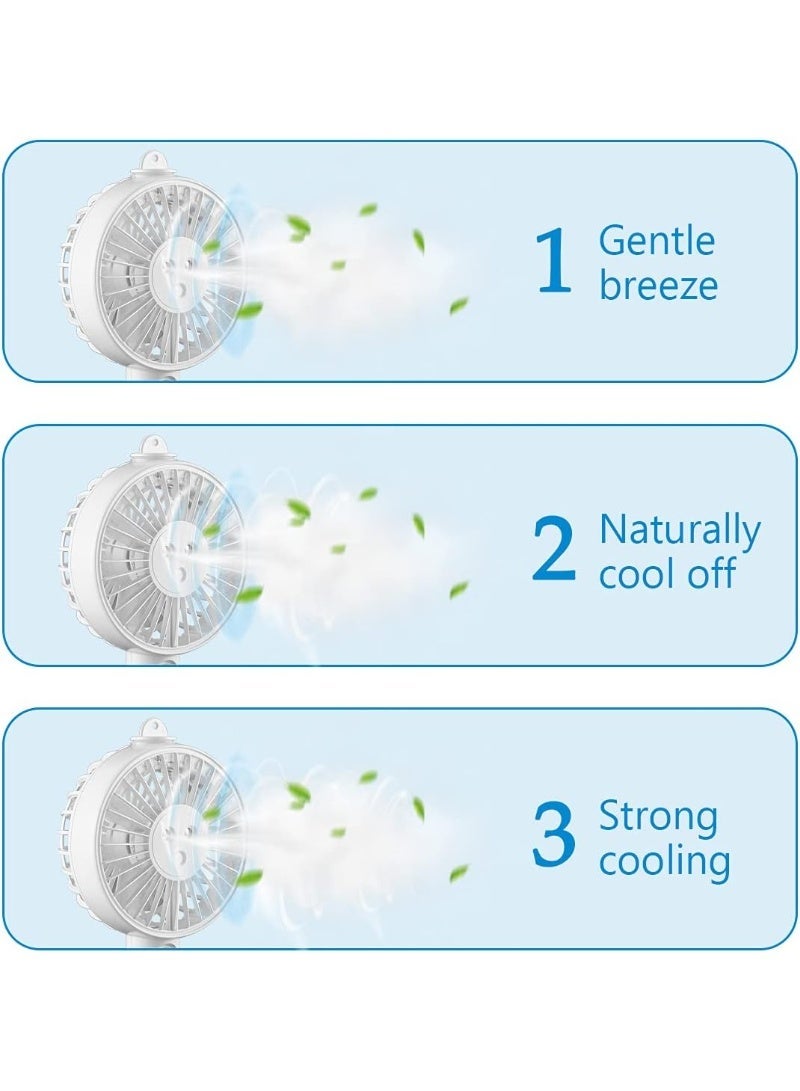 Portable Water Spray Mist Fan, Double Nozzle Sprayer Fan with Phone Holder, 3 Speeds Personalized Cooling Fan, 5000mAh Battery USB Rechargeable Travel Fan with Cooling Humidifier  ﻿ - Image 5